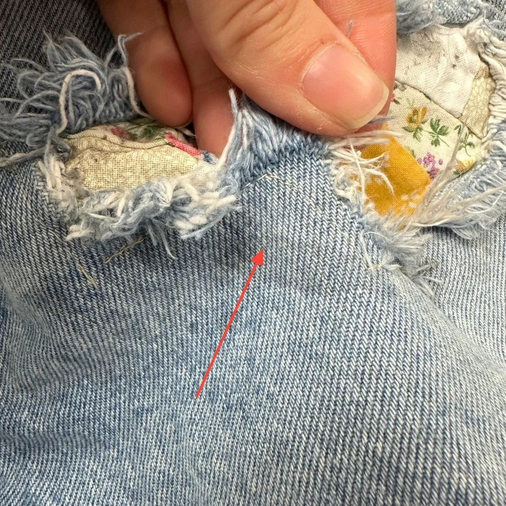Levi's Premium 501 Button Fly Upcycled Quilt Patch‎ Jean Short in Fault Line 29